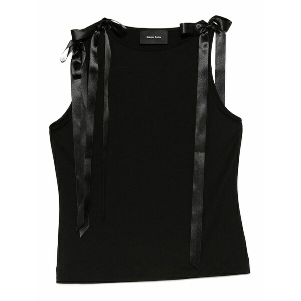 シモーネ・ロシャ レディース カットソー トップス Bow ribbon tank top Black|asty