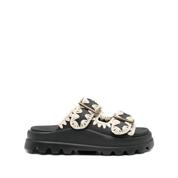 モウ レディース サンダル シューズ Buckle sandals Black