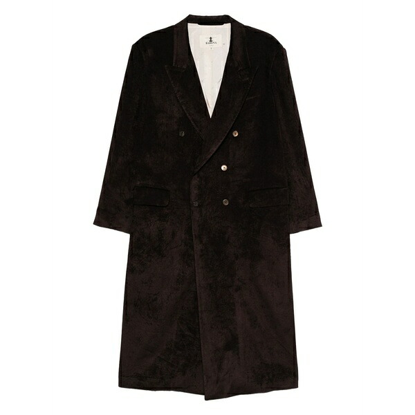 バレナ レディース 厚地の外套 アウター Double-breasted velvet coat Brown