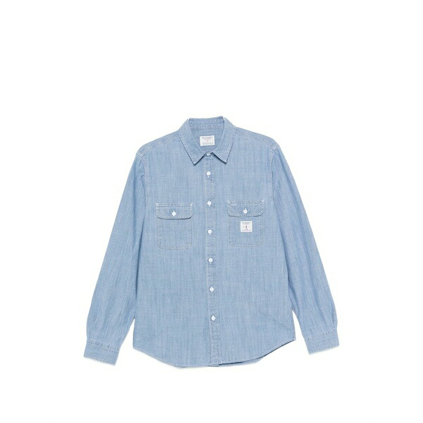 ロイロジャース メンズ シャツ トップス Logo-patch shirt Blue|asty
