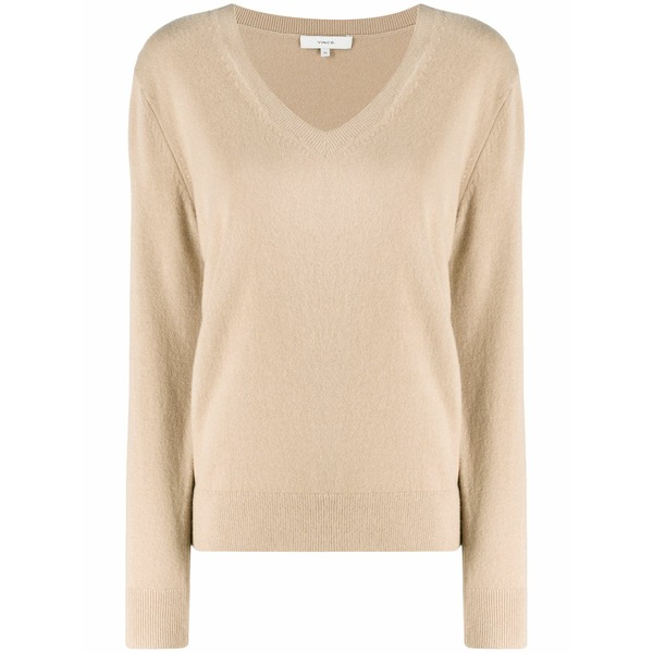 ヴィンス レディース 編み物\u0026プルオーバー アウター V-neck knitted jumper Brown