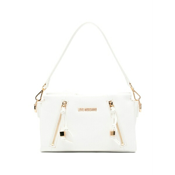 優しいこと モスキーノ レディース ショルダーバッグ 御徒面子 Zip-pocket shoulder bag White