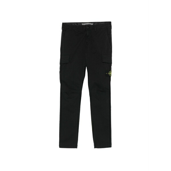 ストーンアイランド メンズ カジュアルパンツ ボトムス Logo-patch cargo pants Black|asty