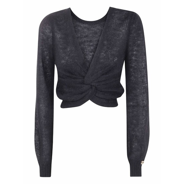 ツインセット レディース ニット\u0026セーター アウター Twist-front cropped sweater Black