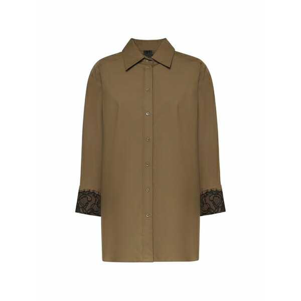 ピンコ レディース プルオーバー トップス Lace-detaili shirt Green