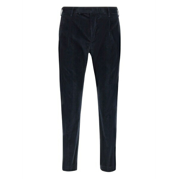 PTトリノ メンズ 心地好いズボン下 ボトムス Pleat-front corduroy trousers Blue
