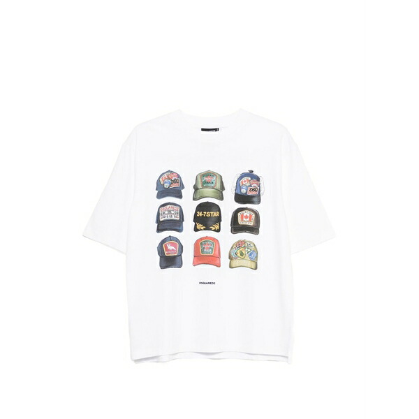 ディースクエアード メンズ プルオーバー トップス Motif t-shirt White