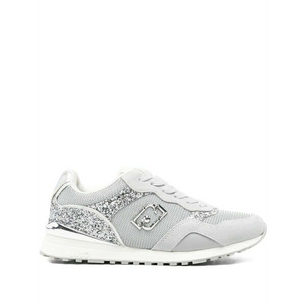 リュージョー レディース スニーカー シューズ Glitter-panelled sneakers Grey|asty