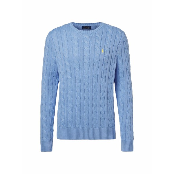 ラルフローレン メンズ ニット&セーター アウター Cable-knit crew-neck sweater Blue｜asty 41,470円