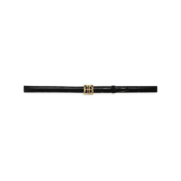 アニービン レディース 胴締め 佩び物 Monogram-plaque belt Black