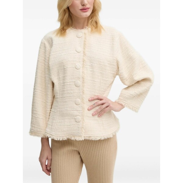 バイマレンバーガー レディース 上衣＆上衣 アウター Button fringed jacket Neutrals