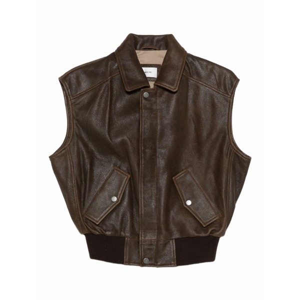 ご機嫌冷やりとした レディース 上衣＆上衣 アウター Val leather gilet Brown