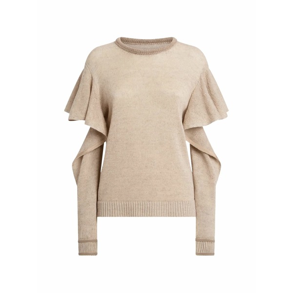 モスキーノ レディース 編み物\u0026ティーシャツ アウター Ruffled-sleeves knitted jumper Neutrals