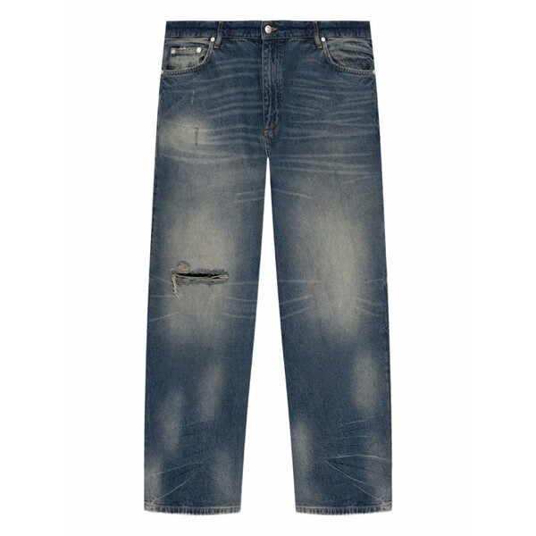 ミスビヘイブ メンズ ジーンズズボン下 ボトムス Distressed-knee jeans Blue