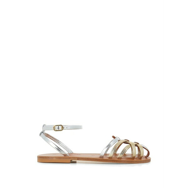 鉄道車両・手玉 レディース サンダル シューズ Caicea ankle-strap braided leather sandals Silver