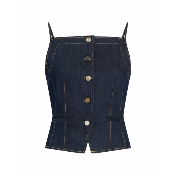 サンクアセプト レディース シャツ トップス Sloane button denim top Blue｜asty