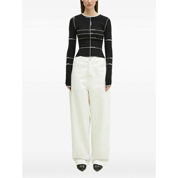 ヴェトモン レディース ティーシャツ トップス Intarsia-knit top Black