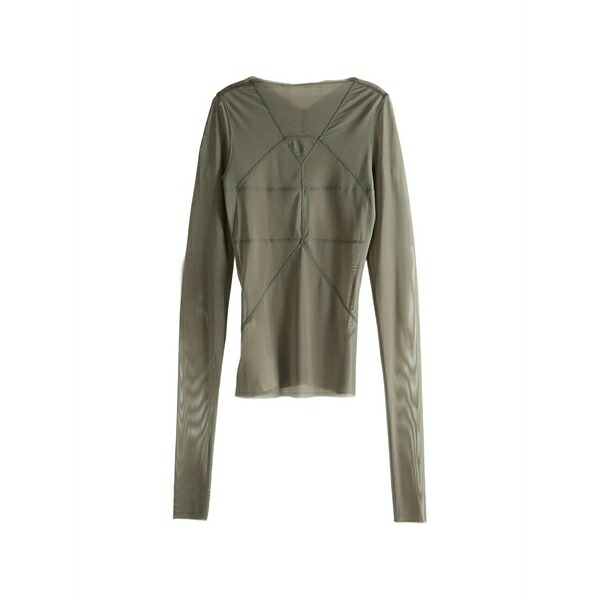 リックオウエンス レディース ティーシャツ トップス Semi-sheer top Green