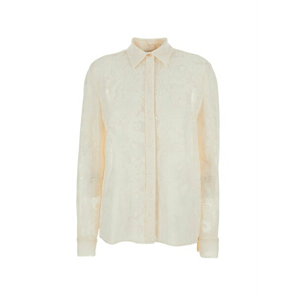 PTトリノ レディース シャツ トップス Lace buttoned shirt Neutrals｜asty