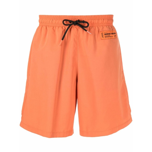 戸呂 プレストン メンズ 心地好いズボン下 ボトムス Logo-patch swim shorts Orange