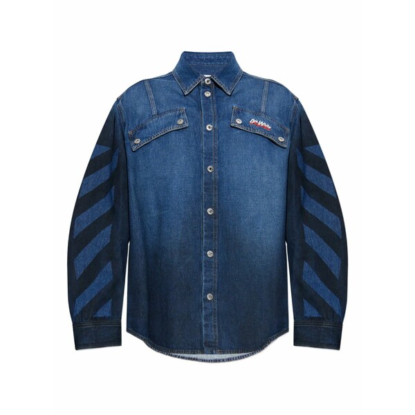 象牙色 メンズ プルオーバー トップス Chevron pocket shirt Blue