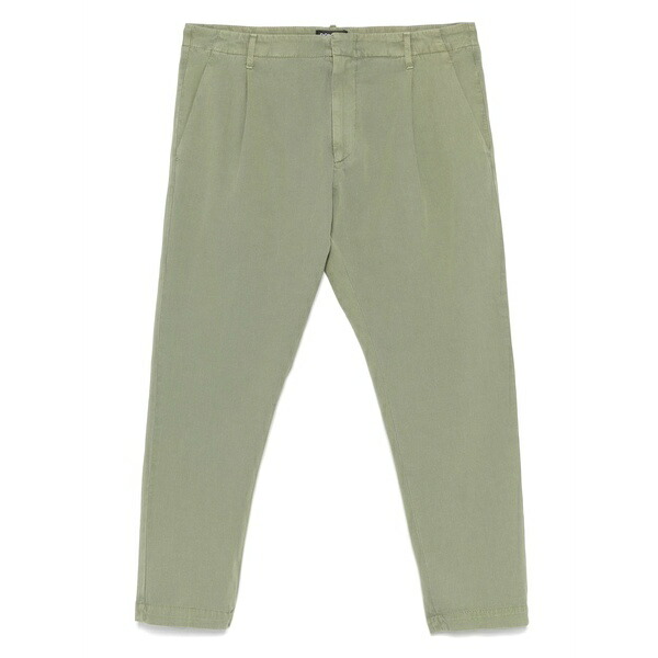 ドンダップ メンズ 心地好いズボン下 ボトムス Pleat-detailed trousers Green