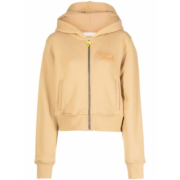 パーム・エンジェルス レディース パーカー・スウェットシャツ アウター Embroidered-logo zip-up hoodie Neutrals