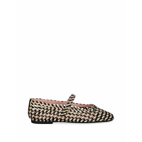 プリティ・バレリーナ レディース パンプス シューズ Buckle-strap flat pumps Black