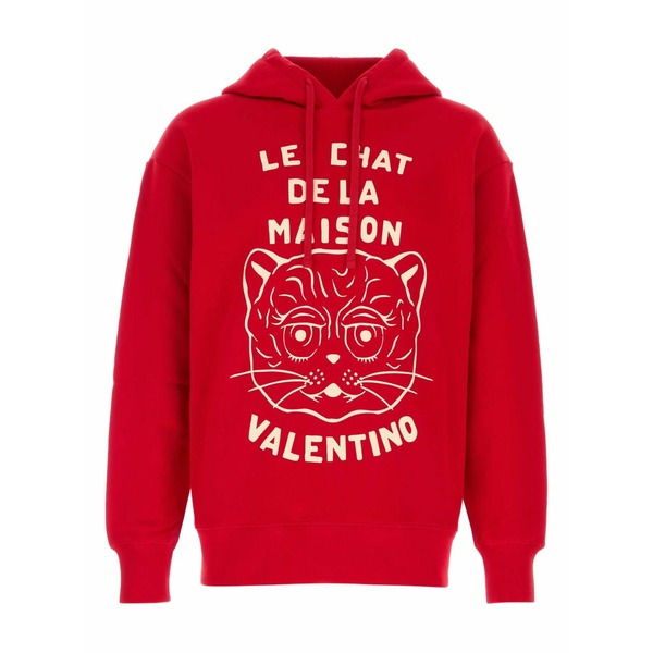 ヴァレンティノ ガラヴァーニ メンズ パーカー・スウェットシャツ アウター Cat-motif hoodie Red