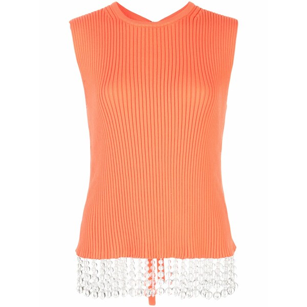 開会式 レディース 編み物\u0026プルオーバー アウター Beaded open-back top Orange