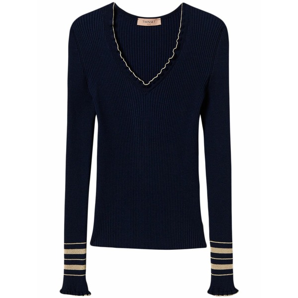 ツインセット レディース ニット\u0026セーター アウター Ribbed-knit jumper Blue