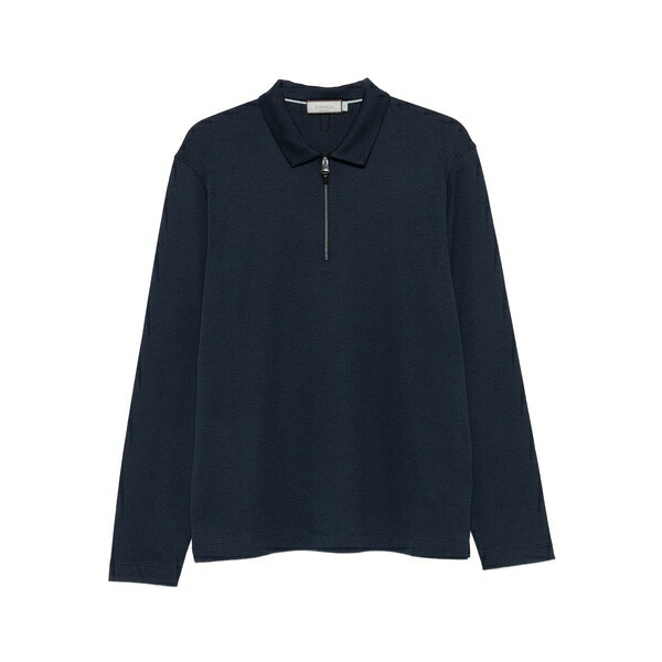 カナーリ メンズ パーカー・スウェットシャツ アウター Zip-neck long-sleeve sweater Blue