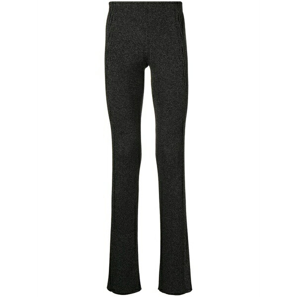 ディオンリー メンズ カジュアルパンツ ボトムス Marl-knit ribbed flared trousers Black｜asty