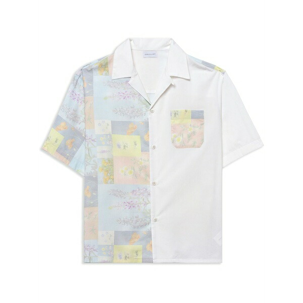 ジョン・エリオット メンズ シャツ トップス Floral-print short-sleeve shirt White｜asty
