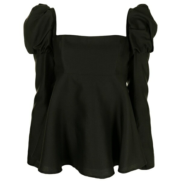 マッグロー レディース プルオーバー トップス Swifts silk-blend blouse Black