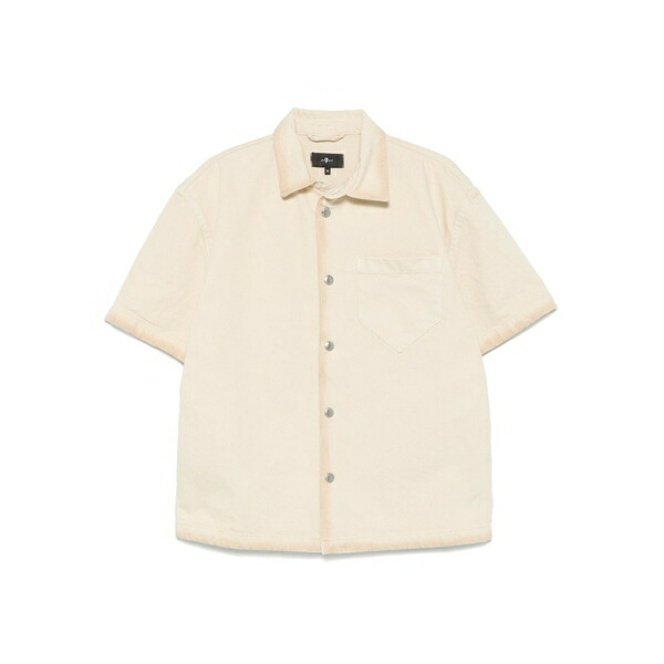 7フォーオールマンカインド メンズ プルオーバー トップス Chest-pocket shirt Neutrals カジュアルシャツ-メンズファッション