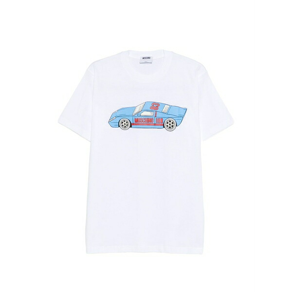 モスキーノ メンズ Tシャツ トップス Car-print t-shirt White｜asty