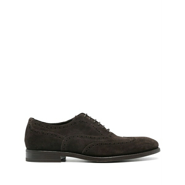 ヘンダーソン・ブラッコ メンズ 御召しものシューズ シューズ Stacked-heel suede oxford shoes  Brown
