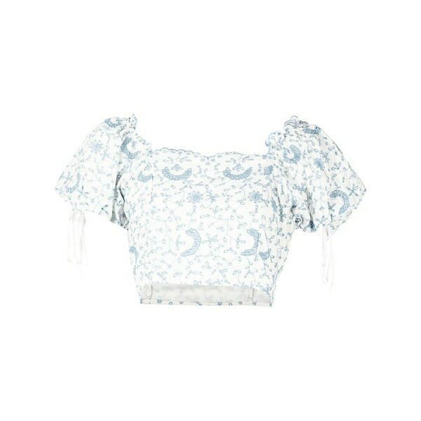 ラブスハックファンシー レディース プルオーバー トップス Melina broderie-anglaise crop top  White