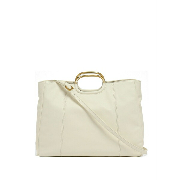 ツインセット レディース トートバッグ バッグ Metal-handle leather tote bag Neutrals｜asty