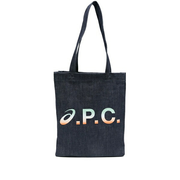 アーペーセー メンズ トートバッグ 御徒面子 Logo-print tote bag Blue
