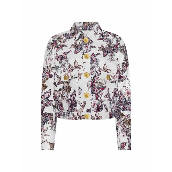 ラジャンス レディース 上衣＆上衣 アウター Nyx butterfly-print cropped jacket White