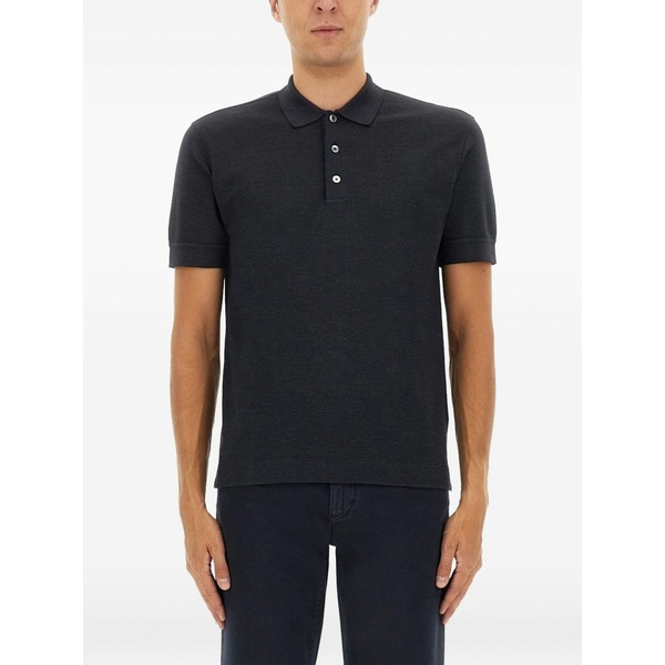 ゼニア メンズ スポーツシャツ トップス Buttoned polo shirt Blue