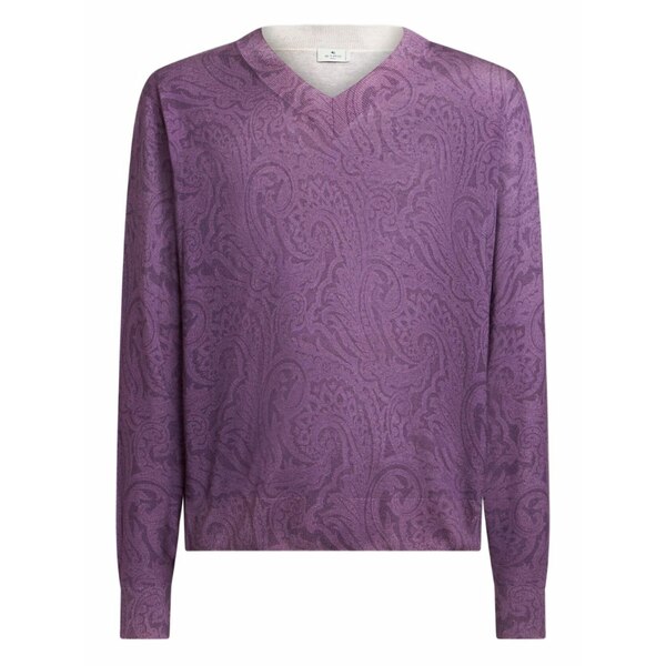 エトロ メンズ 編み物\u0026プルオーバー アウター Paisley-print jumper Purple