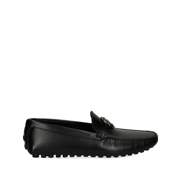 ロベルトカヴァリ メンズ スリッポン・ローファー シューズ Leather loafers Black