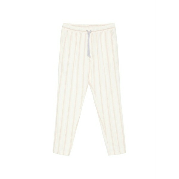 フェデーリ メンズ カジュアルパンツ ボトムス Striped drawstring-fastening trousers Neutrals｜asty