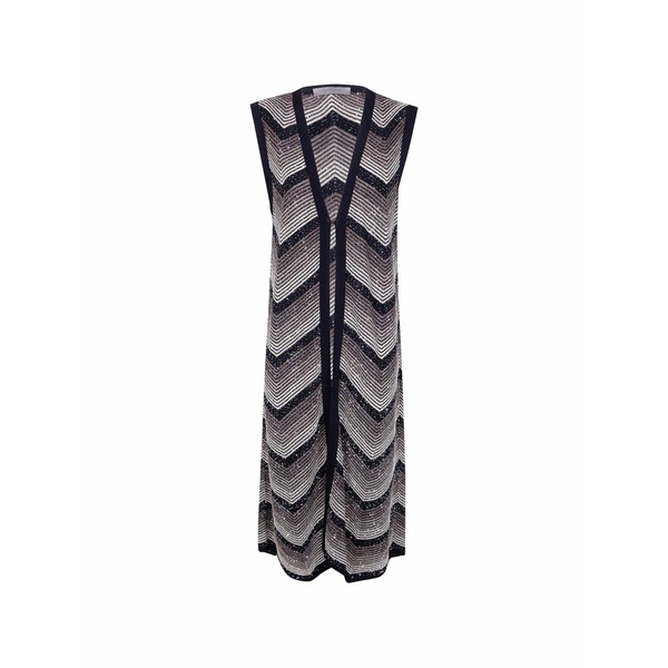 ディー・エクステリア レディース ジレー アウター Chevron sequin knitwear Black