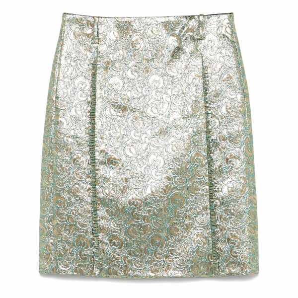 ヌメロ ヴェントゥーノ レディース スカート ボトムス Metallic-flower-print midi skirt Gold｜asty