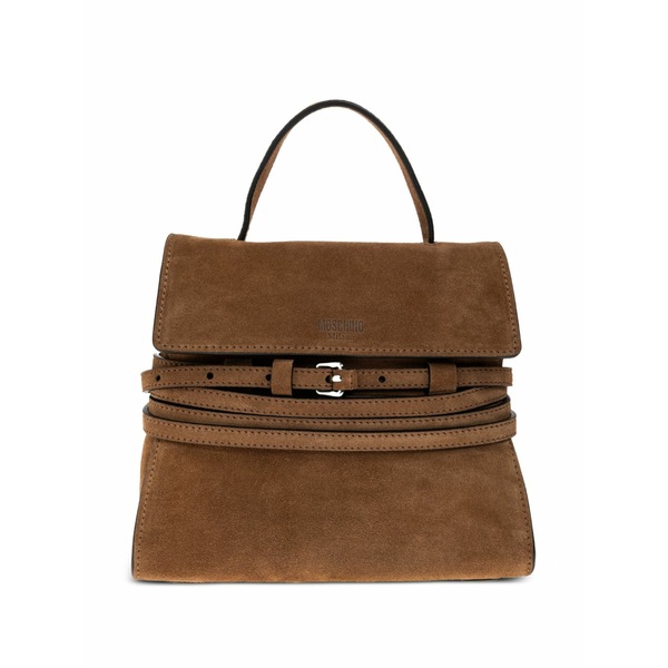モスキーノ レディース トートバッグ バッグ Buckled top-handle tote bag Brown|asty