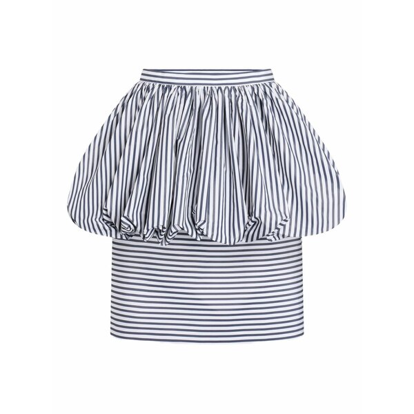 ジャンパトゥ レディース スコート ボトムス Striped peplum mini fitted skirt White
